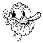 Dibujo para colorear Viejo Rabo Verde Dibujo De Viejo Feo Y Coscolino Para Pintar Y Colorear