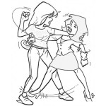 Dibujo para colorear Dibujo De Mujeres Peleando Para Pintar Y Colorear Pelea De Mujeres Agarrandose Del Mocho