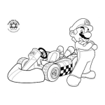 Dibujo para colorear Colorear a Mario Bros con su carrito de mario kartz