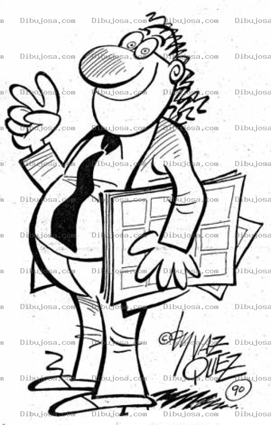Dibujo para colorear Dibujo De Jefe Con Un Periodico Bajo El Brazo Para Pintar Y Colorear