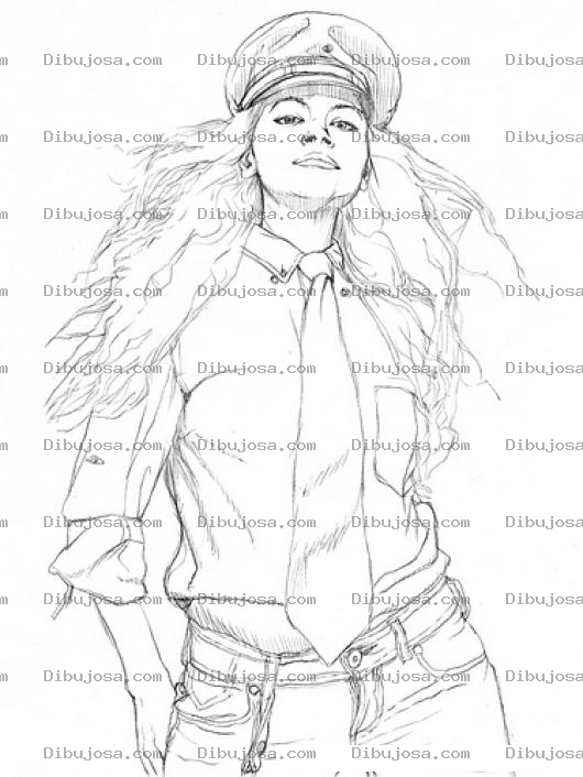 Dibujo para colorear Dibujo De Chica Policia Con Corbata Para Pintar Y Colorear