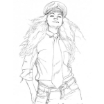 Dibujo para colorear Dibujo De Chica Policia Con Corbata Para Pintar Y Colorear
