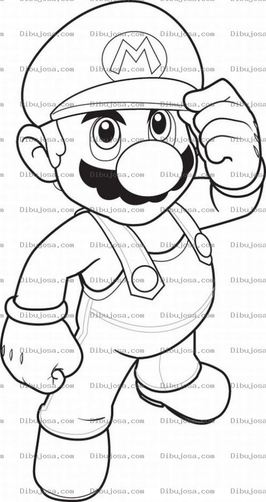 Dibujo para colorear Dibujo para pintar a Mario Bros