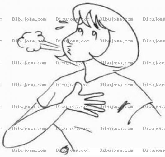 Dibujo para colorear Dibujo De Mujer Suspirando De Alivio Para Pintar Y Colorear La Accion De Suspirar