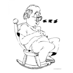 Dibujo para colorear Dibujo De Abuelito Durmiendo En Una Silla Mesedora Para Pintar Y Colorear