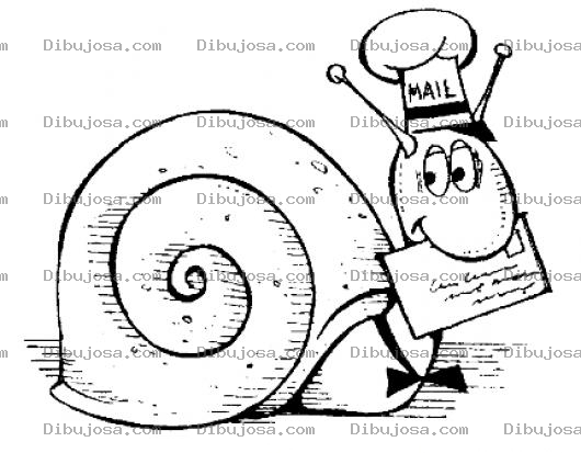 Dibujo para colorear Dibujo De Caracol Cartero Para Pintar Y Colorear Servicio De Correo Tardado Y Smtp Lento