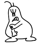 Dibujo para colorear Dibujo De Pera Enojada Para Pintar Y Colorear Pera Cabreada