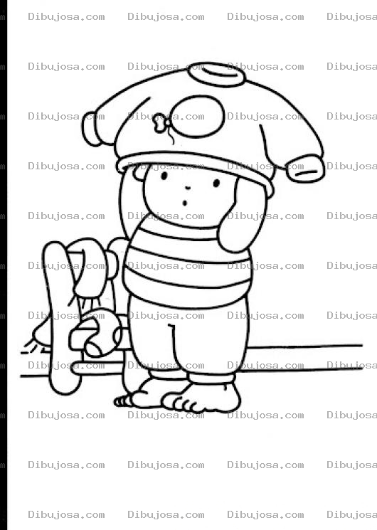 Dibujo para colorear Dibujo De Nino Cambiandose Solito Poniendose El Sudadero Sin Ayuda Para Pintar Y Colorear