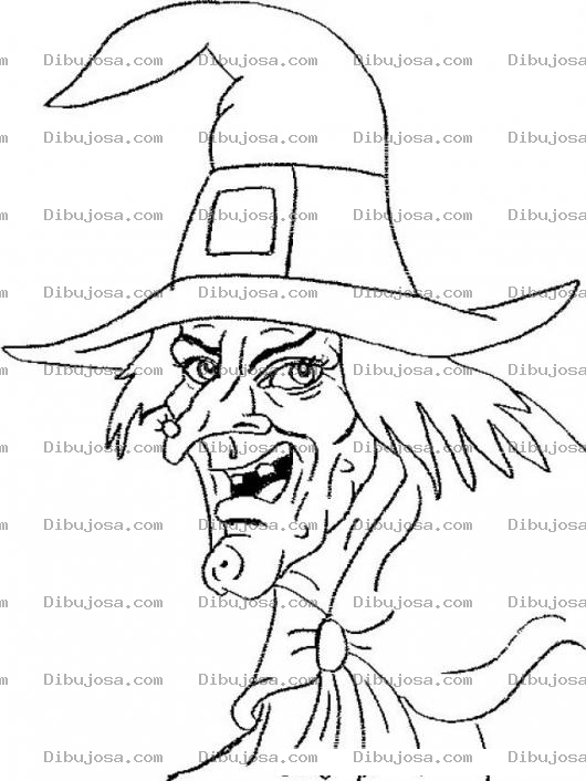 Dibujo para colorear Cara De Bruja Para Pintar Y Colorear