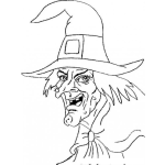 Dibujo para colorear Cara De Bruja Para Pintar Y Colorear