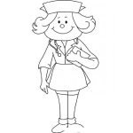 Dibujo para colorear Dibujo De Enfermera Feliz Para Pintar Y Colorear