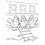 Dibujo para colorear Gallinas Ponedoras En Granjita Para Pintar Y Colorear