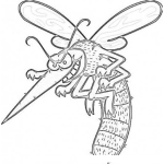 Dibujo para colorear Dibujo De Mosquito Malvado Para Pintar Y Colorear