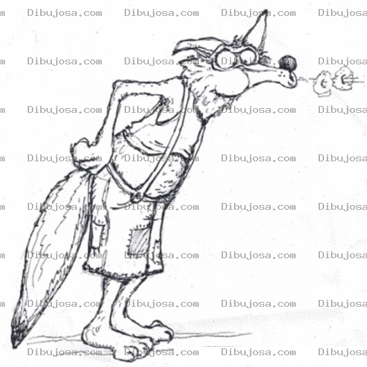 Dibujo para colorear Dibujo De Lobo Soplando La Puerta De Los Cochinitos Para Pintar Y Colorear