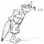 Dibujo para colorear Dibujo De Lobo Soplando La Puerta De Los Cochinitos Para Pintar Y Colorear
