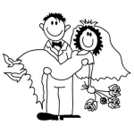 Dibujo para colorear Dibujo De Recien Casados Para Pintar Y Colorear A Una Pareja De Esposos Acabados De Casar