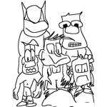 Dibujo para colorear Amigos En Fiesta De Disfraces Para Pintar Y Colorear