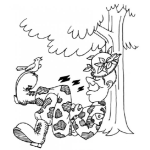Dibujo para colorear Soldado Durmiendo Debajo De Un Arbol Para Pintar Y Colorear