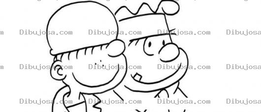 Dibujo para colorear Beto El Recluta Con El Sargento Para Pintar Y Colorear