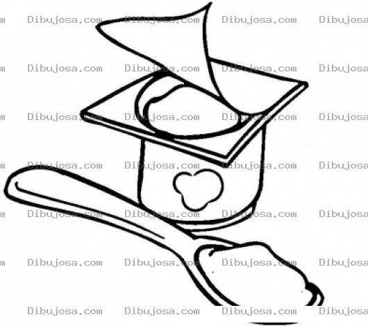 Dibujo para colorear Vaso De Yougurt Para Pintar Y Colorear Yougurt De Fresa