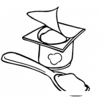 Dibujo para colorear Vaso De Yougurt Para Pintar Y Colorear Yougurt De Fresa