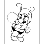 Dibujo para colorear Mario Bros vestido de abejita para colorear