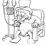 Dibujo para colorear Dibujo De Scrooge Tio Mac Pato En El Hospital Para Pintar Y Colorear