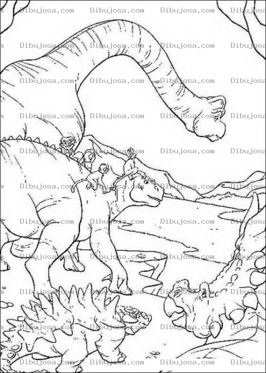 Dibujo para colorear El viaje de los dinosaurios