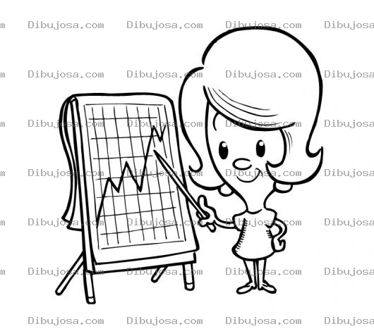Dibujo para colorear Dibujo De Profesora De Estadistica Para Pintar Y Colorear A Una Maestra Catedratica De Economia