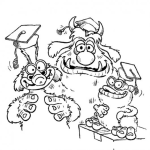 Dibujo para colorear Dibujo De Monstruos En Su Graducacion Para Colorear