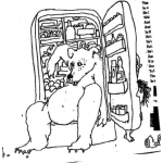 Dibujo para colorear Dibujo De Oso En Refrigerador Para Pintar Y Colorear