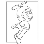 Dibujo para colorear Mario Bros con helicoptero para colorear