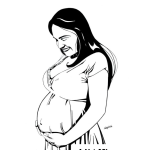 Dibujo para colorear Dibujo De Mujer Embarazada Feliz Para Pintar Y Colorear