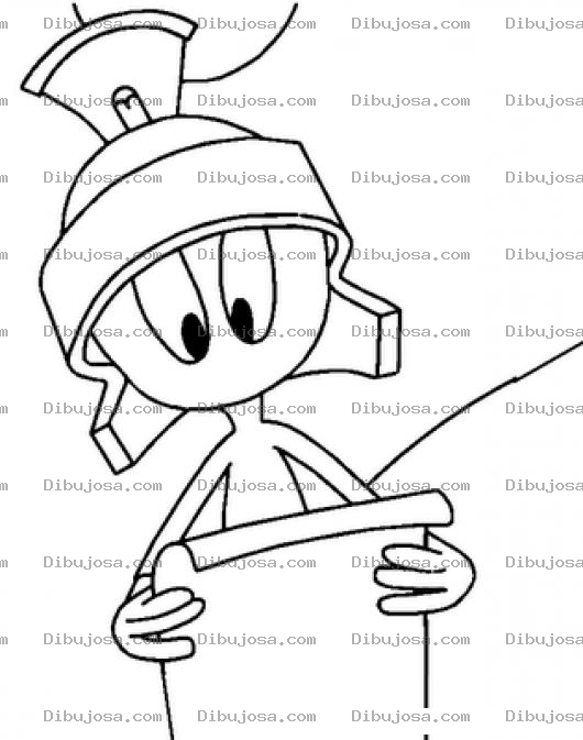 Dibujo para colorear Dibujo Del Negrito Marvin El Marciano De Bugs Bunny Para Pintar Y Colorear A Marvin El Extraterrestre De Los Looney Toons
