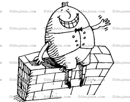 Dibujo para colorear Dibujo De Huevo Sentado Sobre Un Muro De Concreto Para Pintar Y Colorear