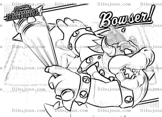Dibujo para colorear Colorear a Bowser el dragon de Mario Bros