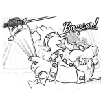 Dibujo para colorear Colorear a Bowser el dragon de Mario Bros