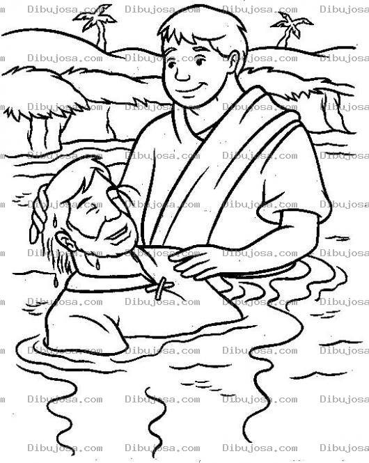 Dibujo para colorear Colorear Un bautismo en agua