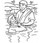 Dibujo para colorear Colorear Un bautismo en agua