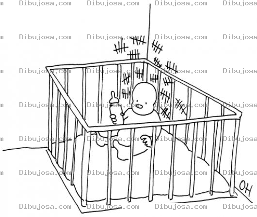 Dibujo para colorear Dibujo De Cuna De Bebe Para Pintar Y Colorear