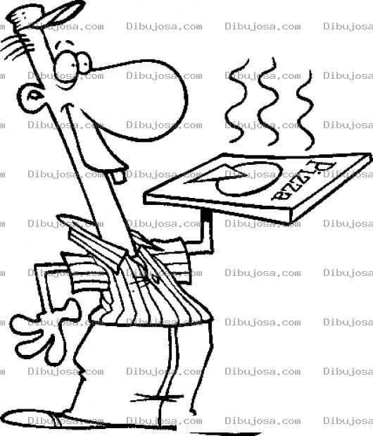 Dibujo para colorear Dibujo De Repartidor De Pizza Para Pintar Y Colorear