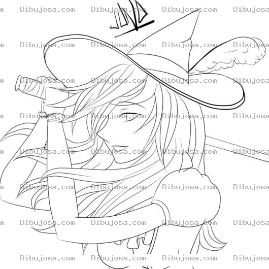 Dibujo para colorear Dibujo De Brujita Bonita Para Pintar Y Colorear