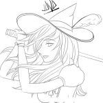 Dibujo para colorear Dibujo De Brujita Bonita Para Pintar Y Colorear