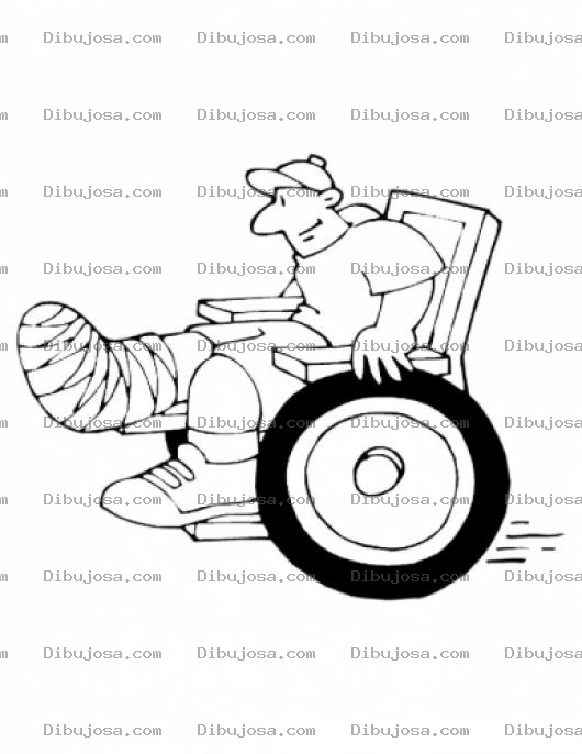 Dibujo para colorear Dibujo De Hombre En Silla De Ruedas Para Pintar Y Colorear