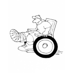 Dibujo para colorear Dibujo De Hombre En Silla De Ruedas Para Pintar Y Colorear