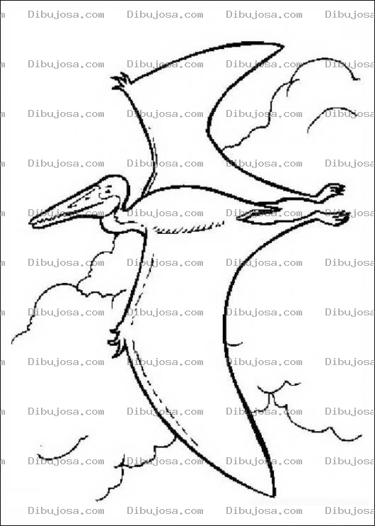 Dibujo para colorear Dinosaurio Volador
