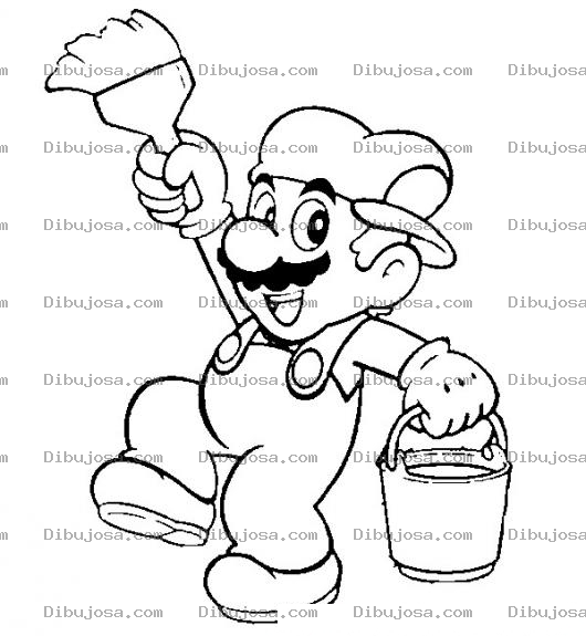Dibujo para colorear Colorear a Mario Bros de Pintorcito