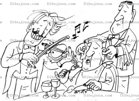 Dibujo para colorear Dibujo De Violinista Desentonado Para Pintar Y Colorear