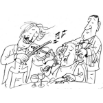 Dibujo para colorear Dibujo De Violinista Desentonado Para Pintar Y Colorear