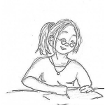 Dibujo para colorear Dibujo De Mujer Escribiendo Una Carta Para Pintar Y Colorear